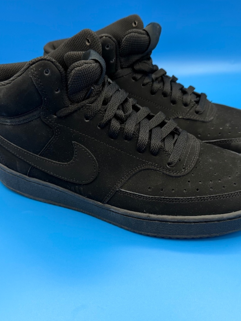 Nike Court Vision Mid "Triple Black" Sneakers – Men's Size 9